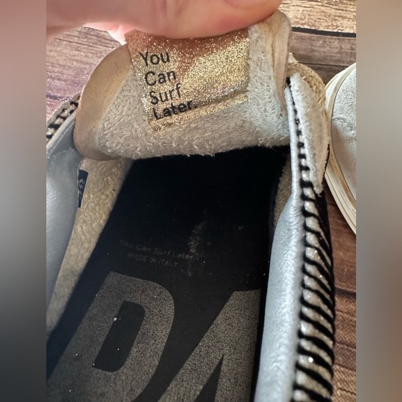 ⭐️ P448 Women’s Sneakers - Size 38 (US 8)  - Black/white Suede with Gold Accents - Picture 9 of 9